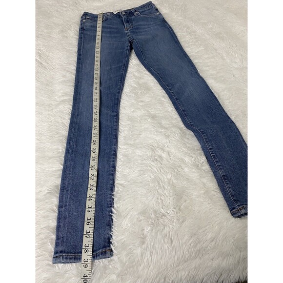 Agolde Blue Jeans Stretch Size 26 Denim Skinny Long Leg Pockets Mid Rise - Picture 6 of 12